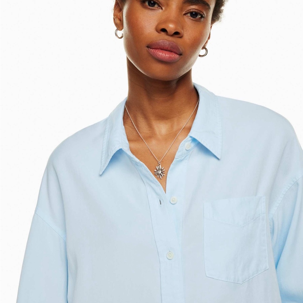 Wilfred Free Relaxed Button Down Blue Shirt